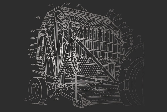 Illustration sketch of a Vermeer baler