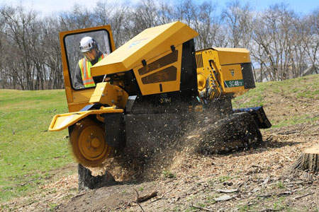 SC48TX stump cutter tackles tough jobs in tight spaces