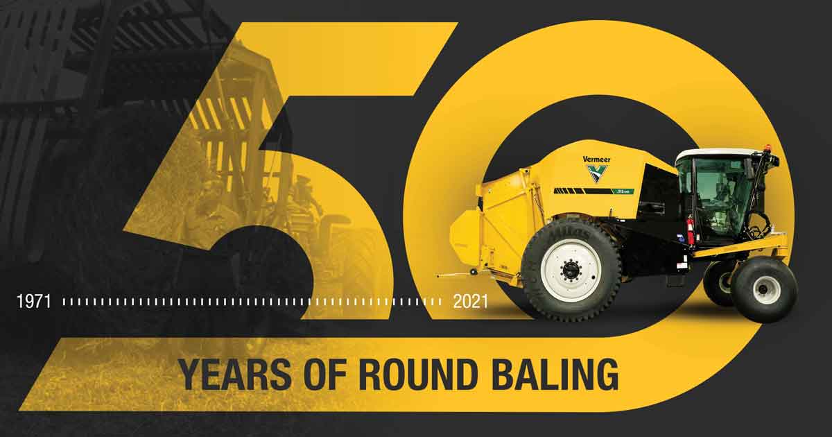 Vermeer Celebrates 50 Years Of Large Round Hay Baler Vermeer Celebrates 50 Years Of Large Round Hay Baler