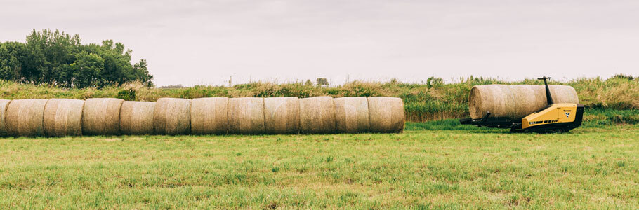 Bale Hawk forms row of hay bales autonomously