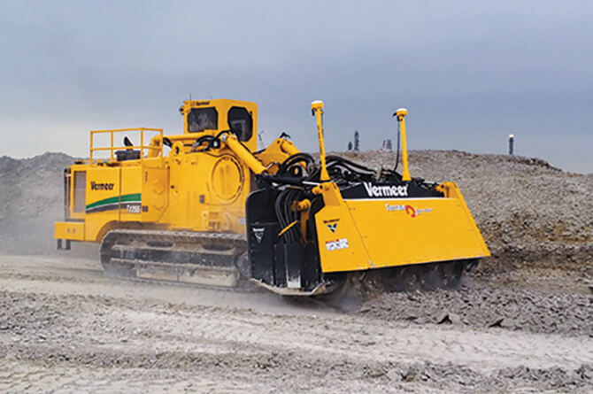 Vermeer T1255III Surface Miner with Direct Drive Attachment
