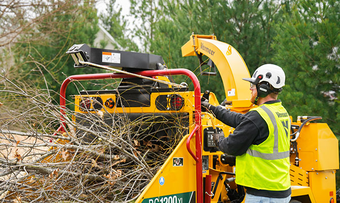 Vermeer BC1200XL Wood Chipper with Gas Engine for Landscaping