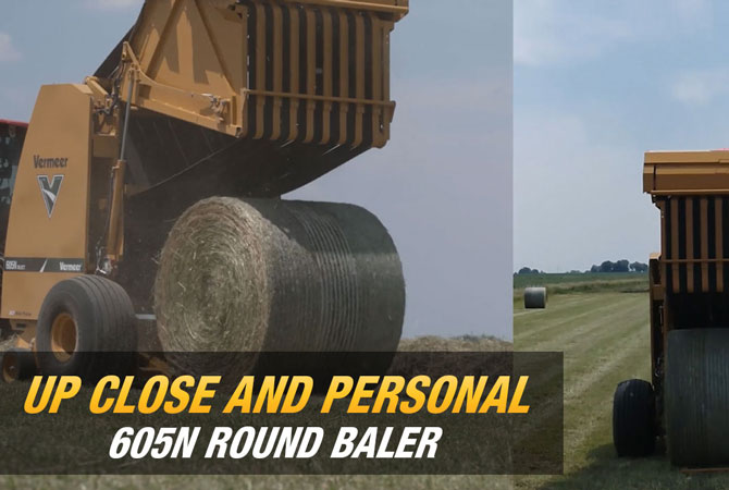 Walkaround of the 605N round hay baler