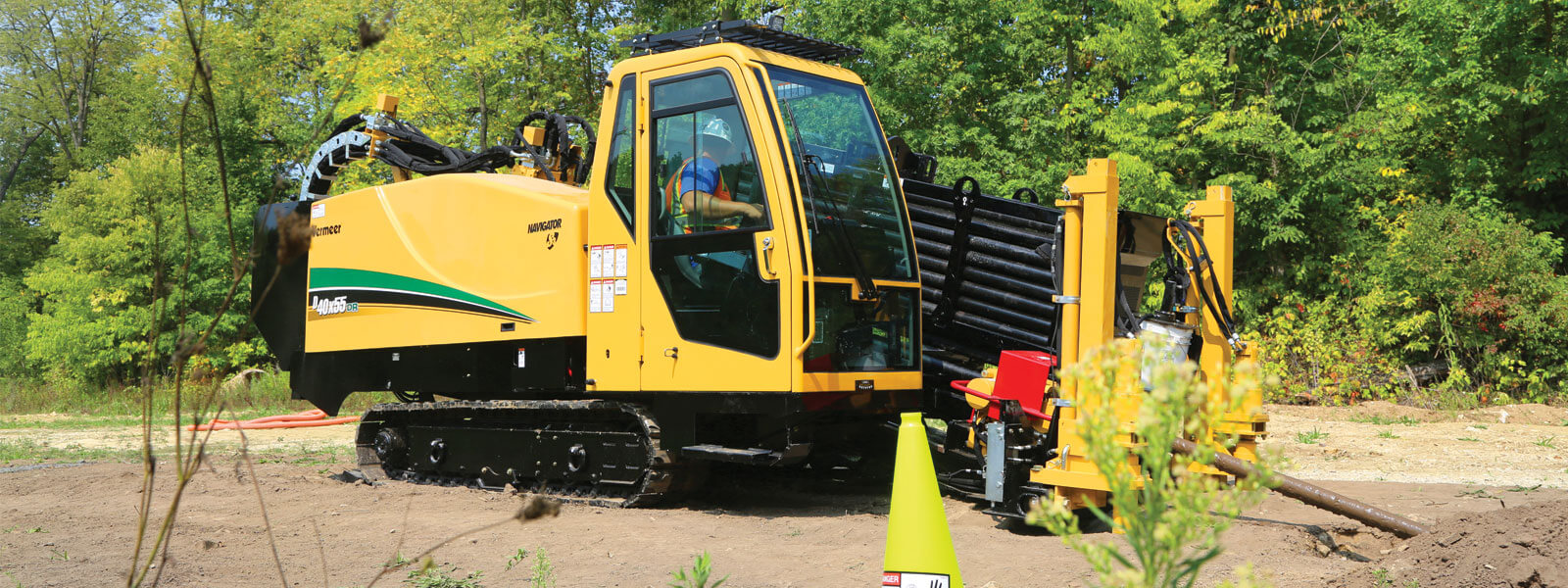 Directional boring equipment (Vermeer drill) in operation